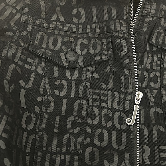 Juicy Couture Black Label Long Sleeve Black Denim Jean Jacket Coat **Size M**🍒🍒 - Picture 3 of 4